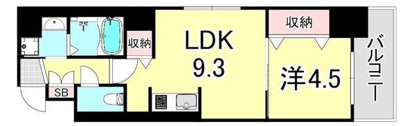 阿波座駅 徒歩5分 2階の物件間取画像